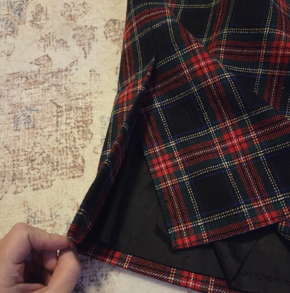 Vtg Pendleton Wool Black Stewart Tartan Skirt - Picture 4 of 9